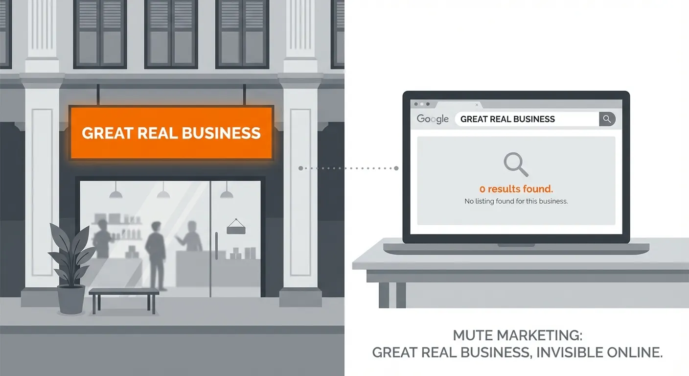 Great real business but invisible online — zero Google results