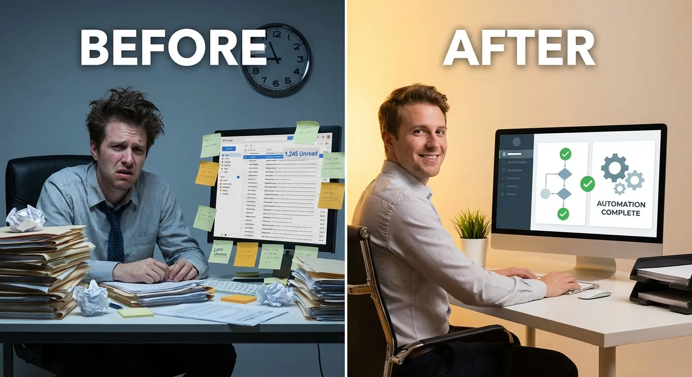 AI automation Singapore — before and after workflow transformation