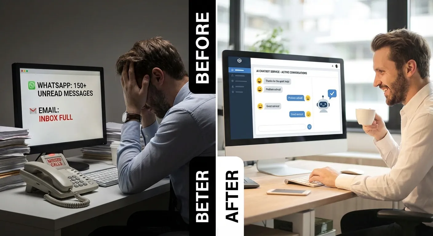 AI chatbot Singapore — before and after customer support transformation