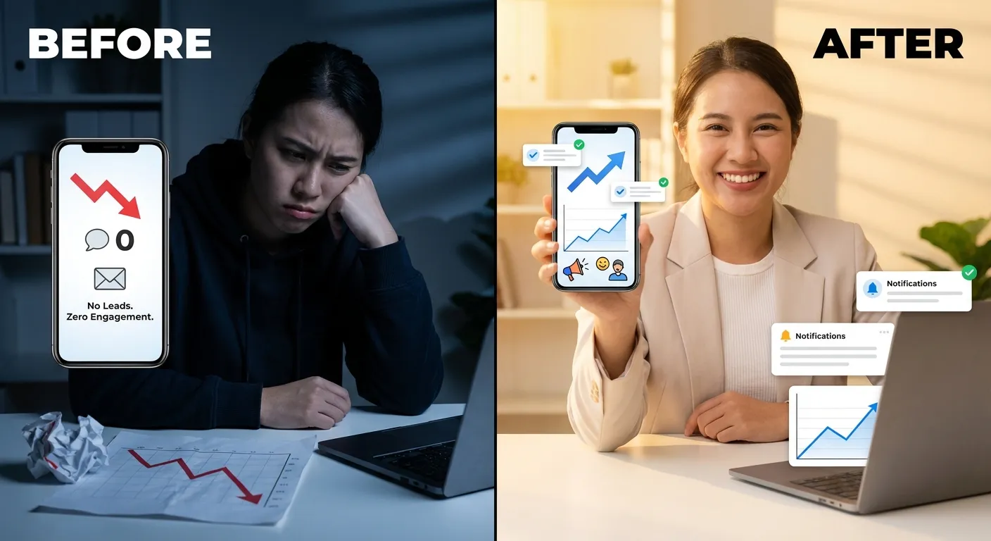 Digital marketing Singapore — before and after lead generation transformation