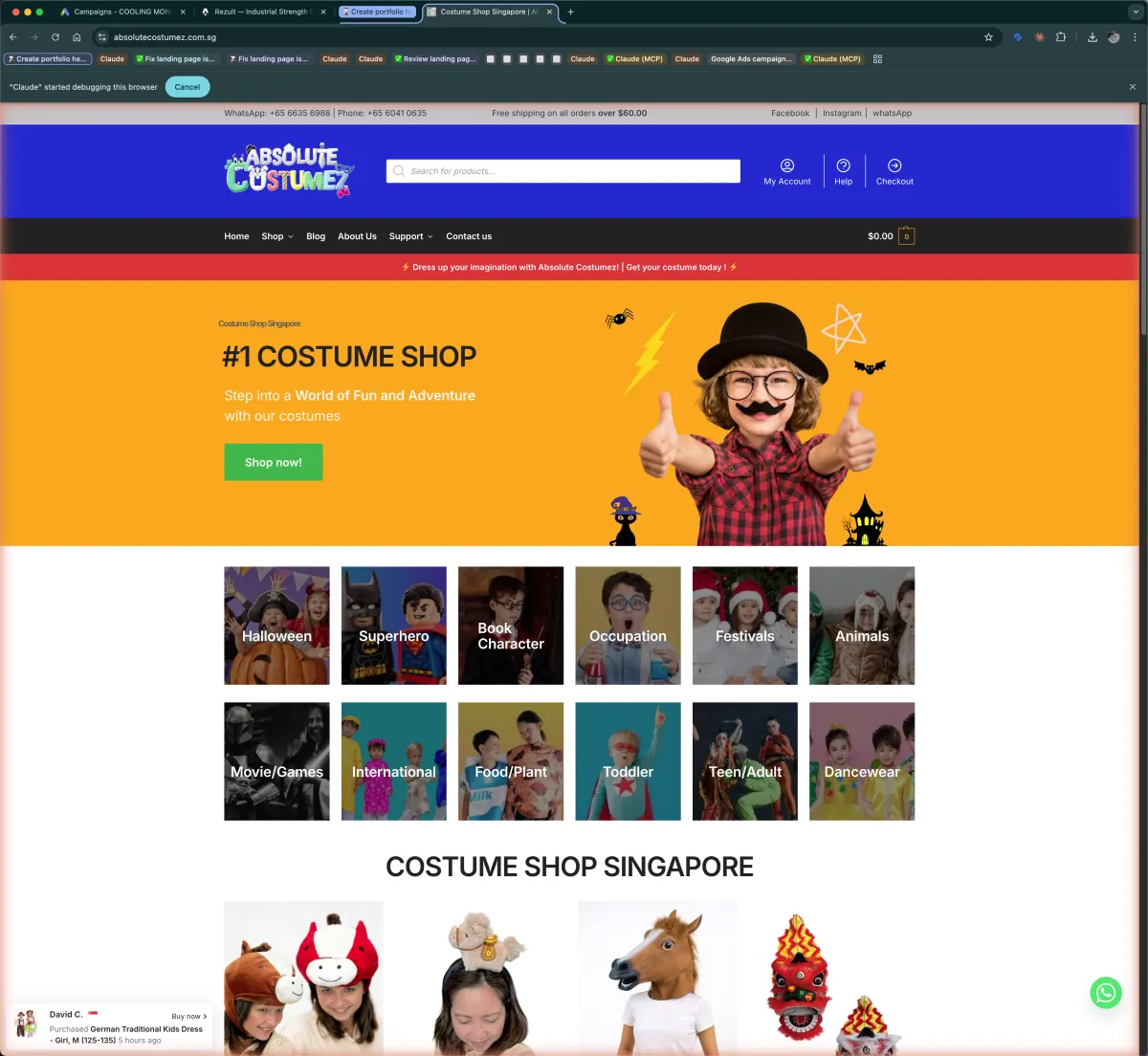 AbsoluteCostumez — E-Commerce project by Rezult Singapore