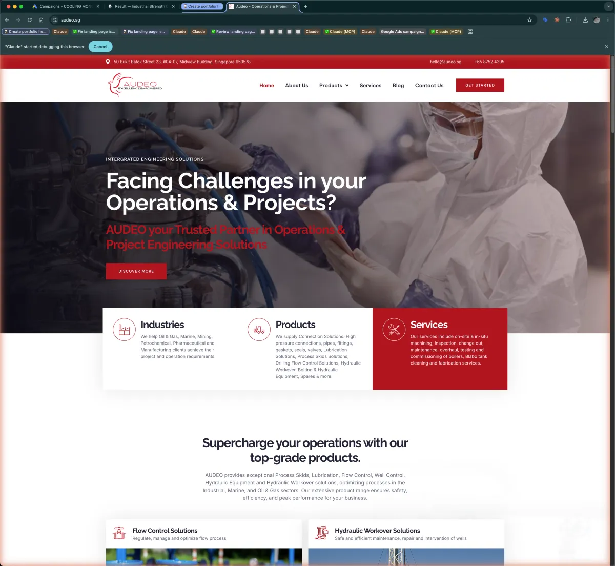 Audeo — Engineering / O&G website by Rezult