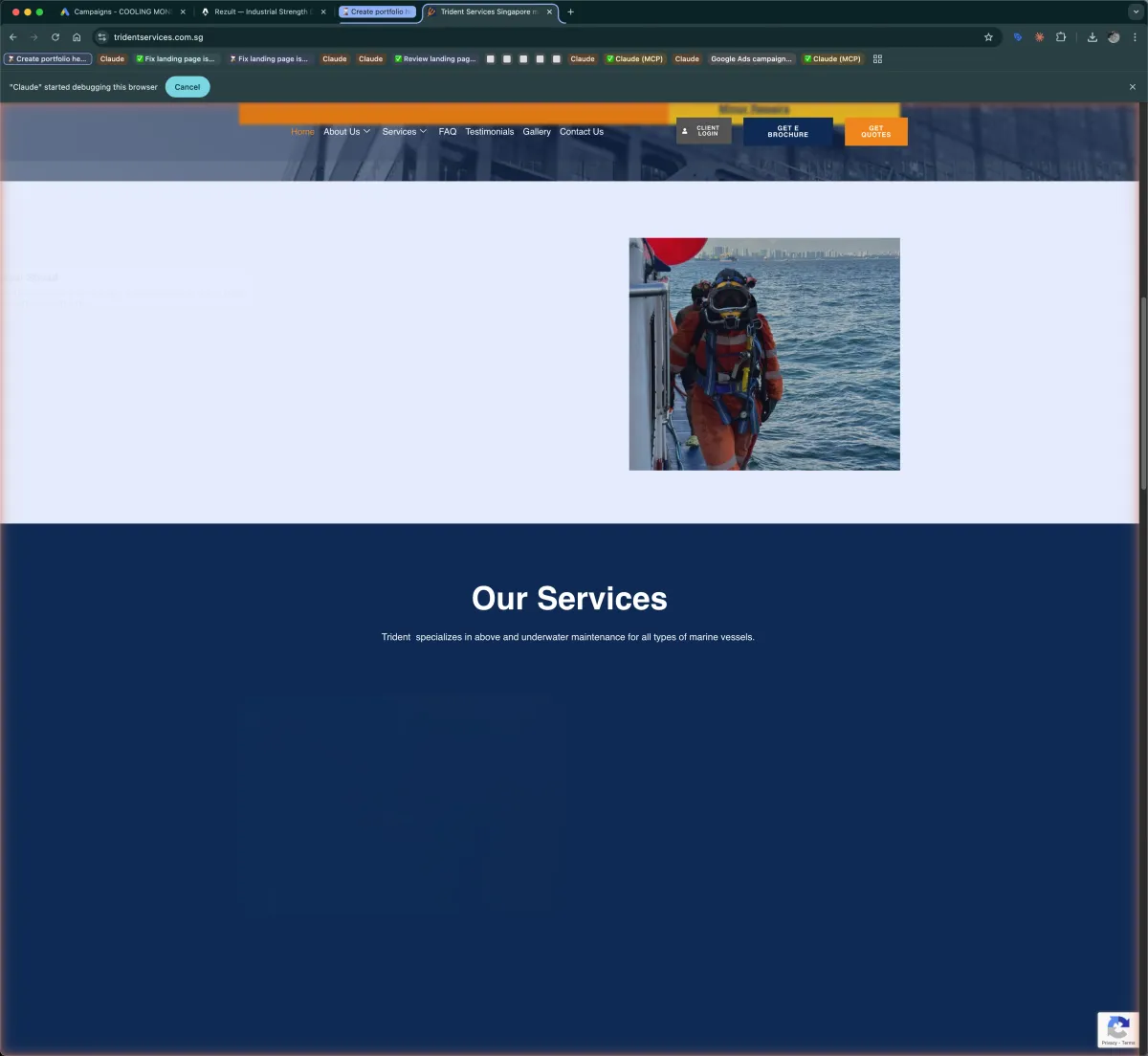 Trident Services — Marine / Industrial website by Rezult