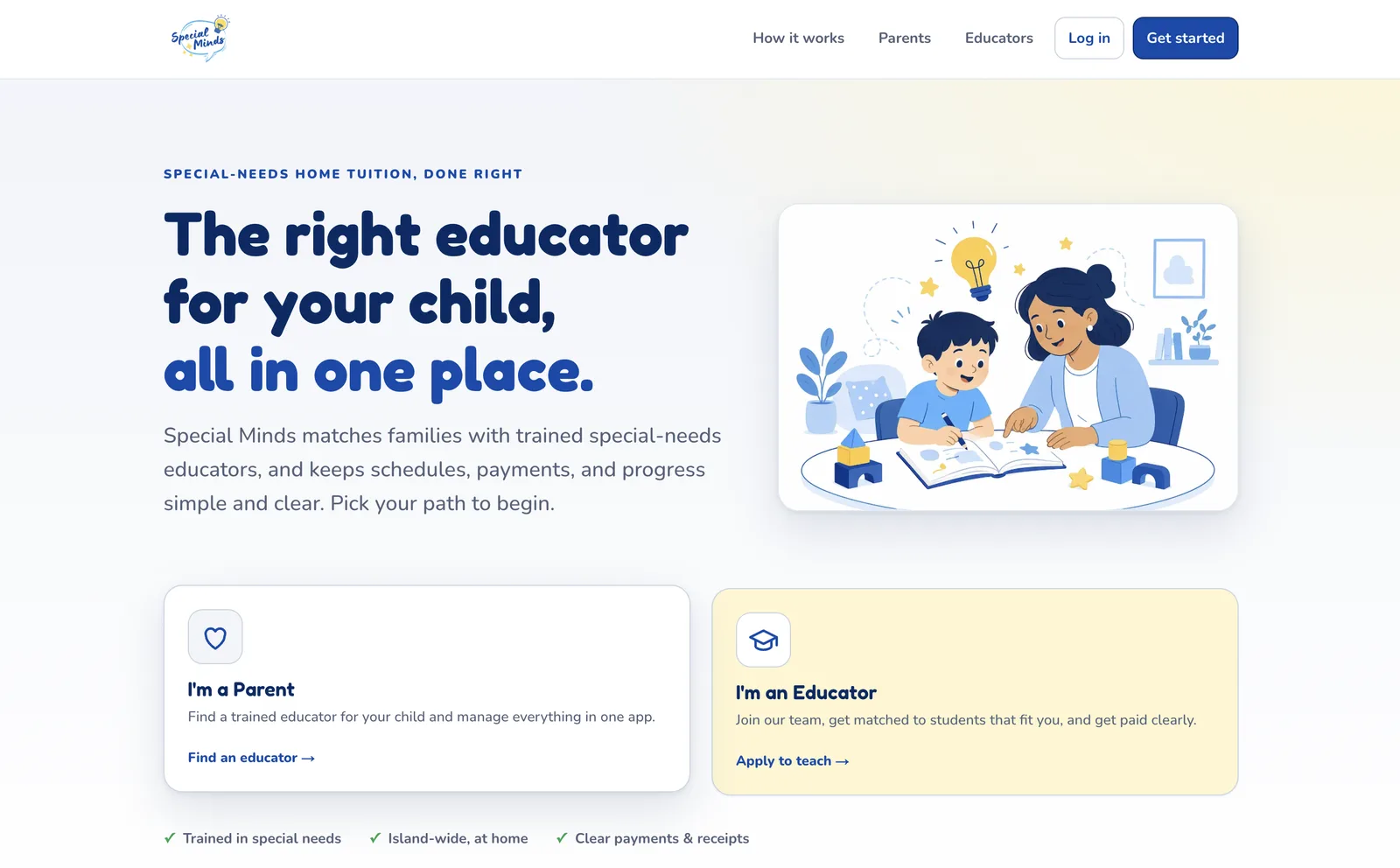 Special Minds operations platform for a special-needs tuition agency by Rezult