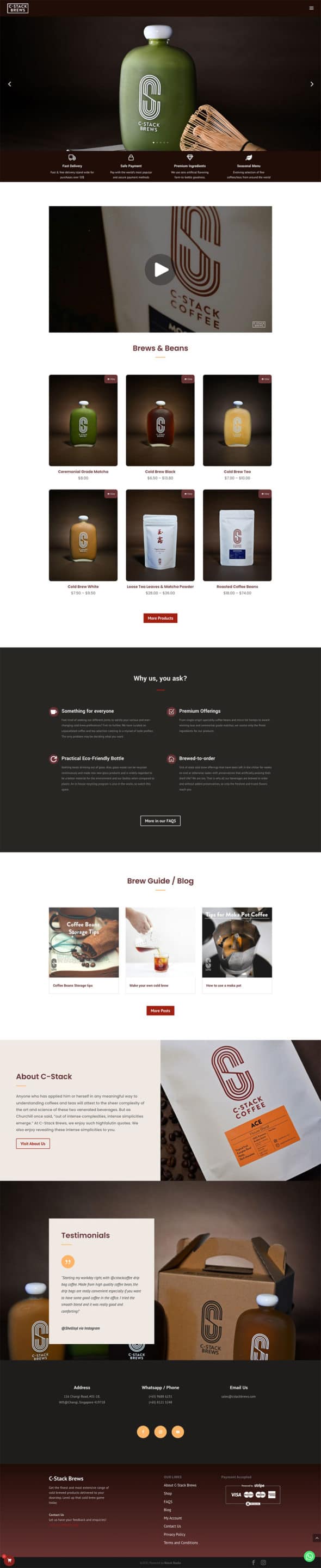 food and beverage web design